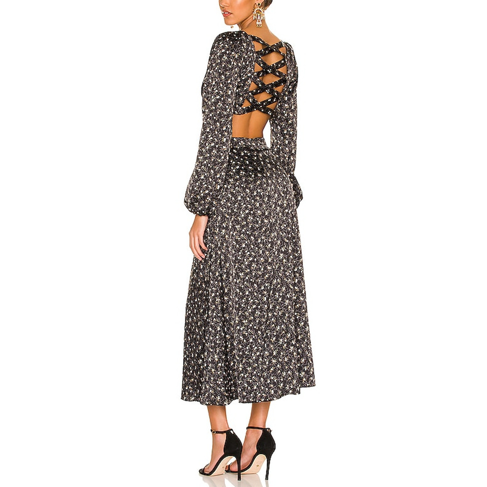 Afrm 'Norton' Black Polyester Dress Size XL